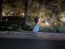 ELLE波嬉印花半身裙女2026夏新款度假松紧腰高级感气质a字裙长裙 蓝色 M 实拍图