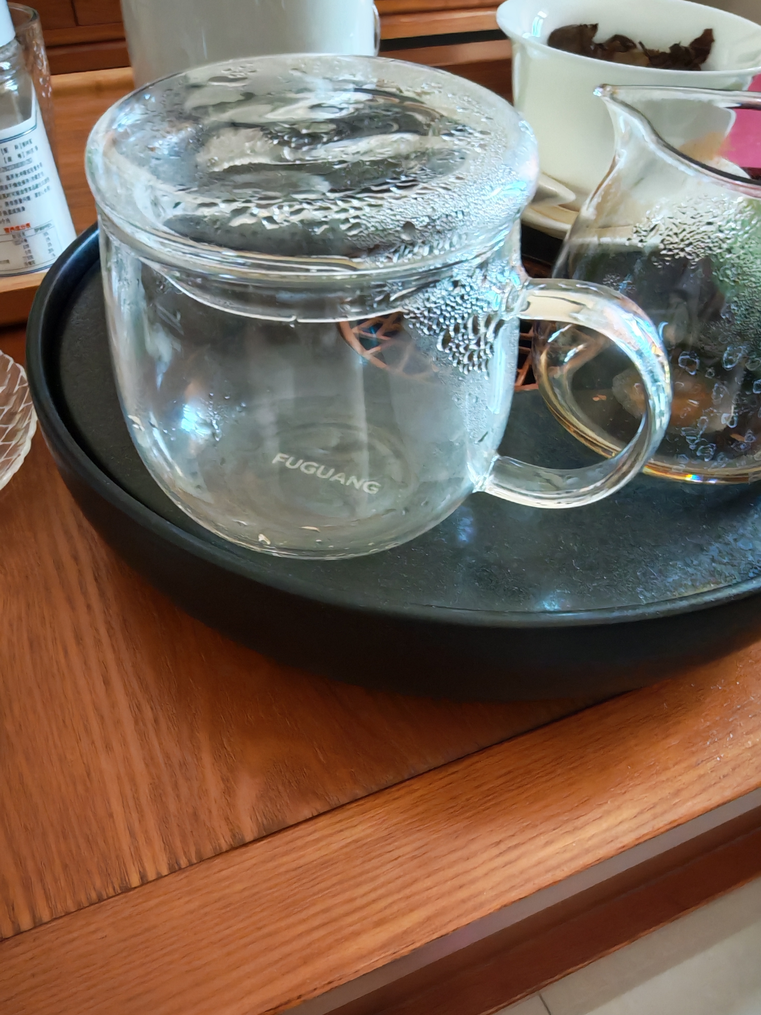 富光花茶杯透明茶杯内胆茶水分离杯办公室玻璃杯子水杯350ml 实拍图