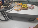 森生林岩板茶几客厅小户型简约轻奢椭圆形可伸缩茶桌 C14-1黑架灰箱 雪山白+黑玻 120cm椭圆茶几+80cm小圆边几 实拍图