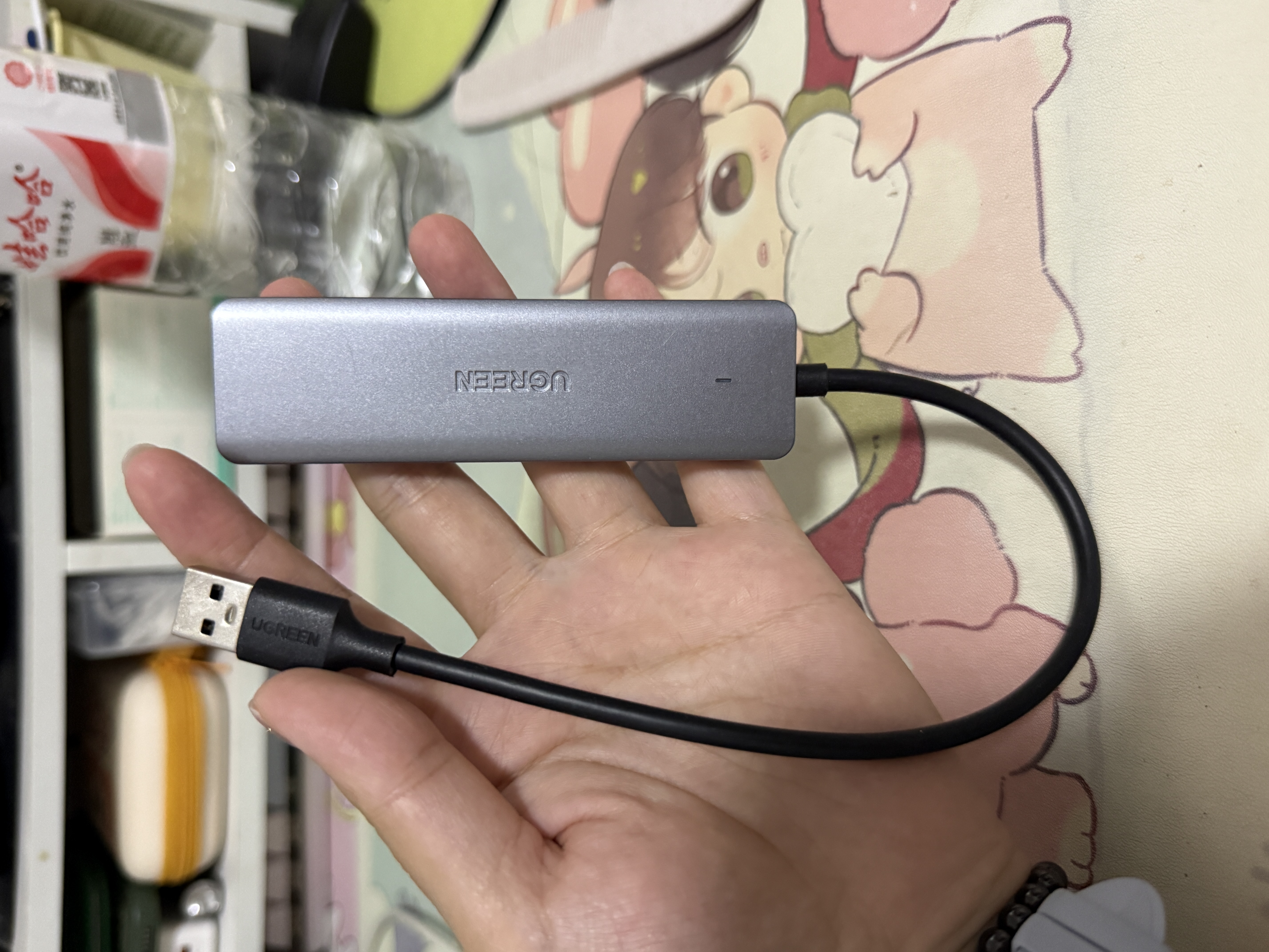 绿联USB3.0分线器扩展坞拓展坞Type-c3.0集线器HUB 高速4口转接头转换器笔记本电脑台式机一拖多延长线 USB3.0【USB*3+Type-C】0.2米 实拍图