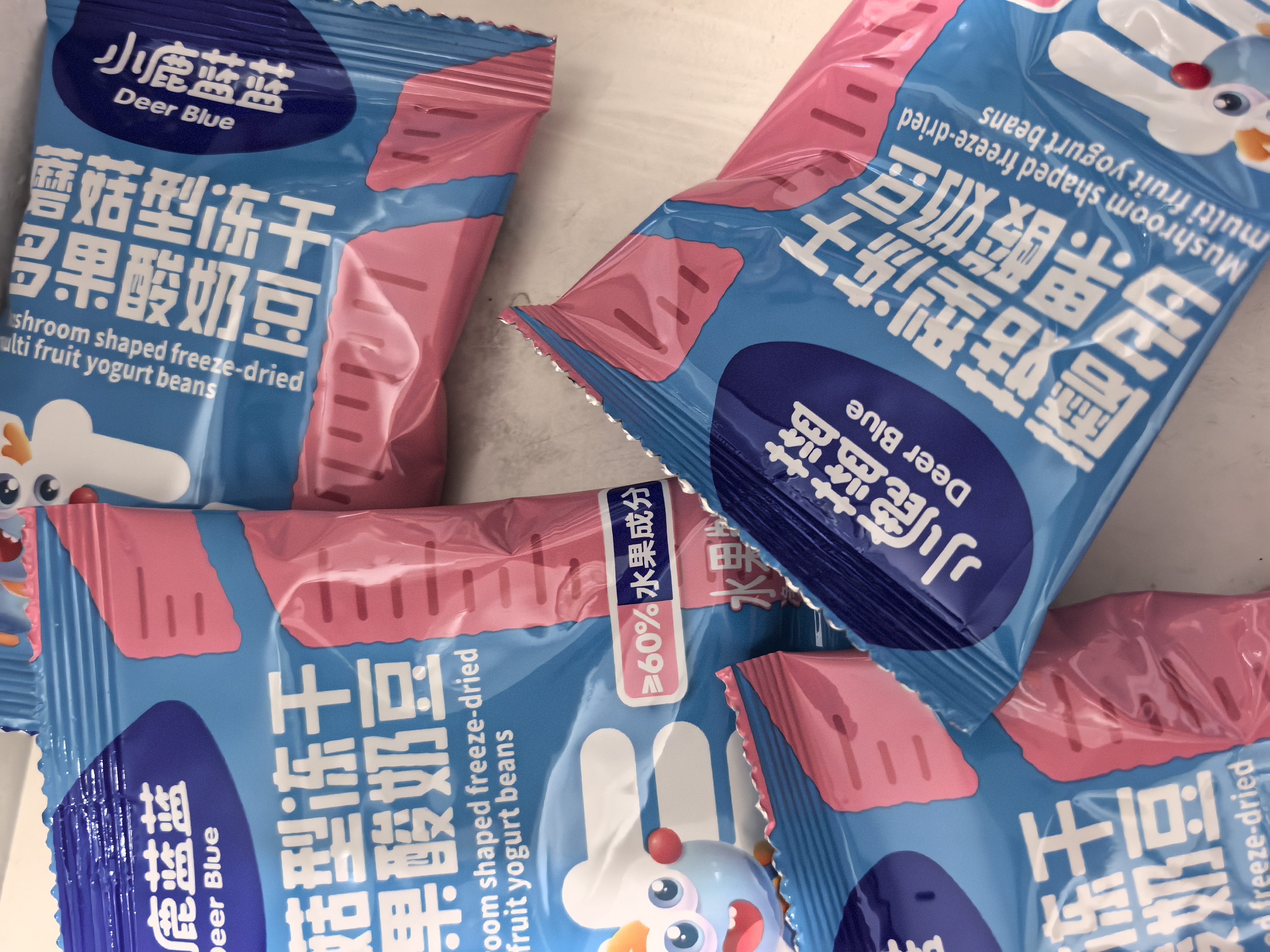小鹿蓝蓝蘑菇造型10种冻干水果酸奶豆18g6种口味宝宝零食溶豆入口易溶 实拍图