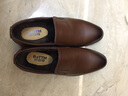 巴图腾男士皮鞋真皮商务正装大码46休闲软底爸爸鞋一脚蹬鞋子男春季新款 棕色加绒B173168R2 40 实拍图