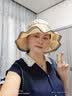 上海故事100%桑蚕丝女士遮阳帽防紫外线夏季真丝防晒透气这折叠收纳帽子 实拍图