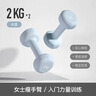 Keep哑铃女男健身家用彩色浸塑环保手铃亚铃全身塑形水蓝2kg*2 实拍图