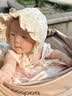 贝娜茜婴儿帽子春秋季薄款宝宝洋气蕾丝渔夫帽婴幼儿遮阳帽夏季婴幼儿 小碎花-红色 3-18个月（40-48CM） 实拍图
