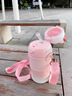 三丽鸥（SANRIO）HelloKitty公仔背带保温杯316不锈钢吸管皮套上学女七夕礼物560ml 实拍图