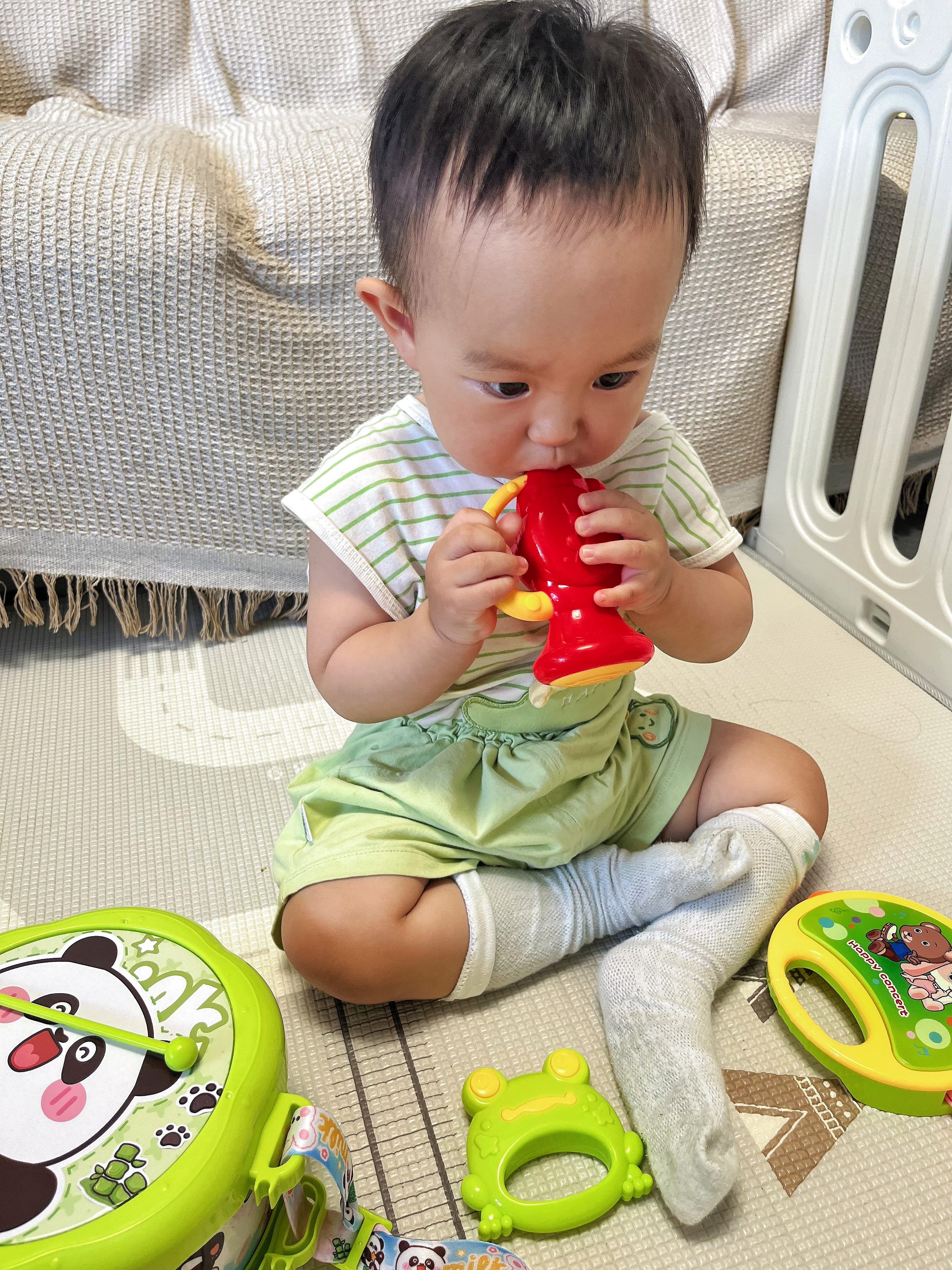 兰酷帕手拍鼓婴儿手摇铃小喇叭宝宝手眼协调训练蒙氏早教玩具生日礼物 实拍图