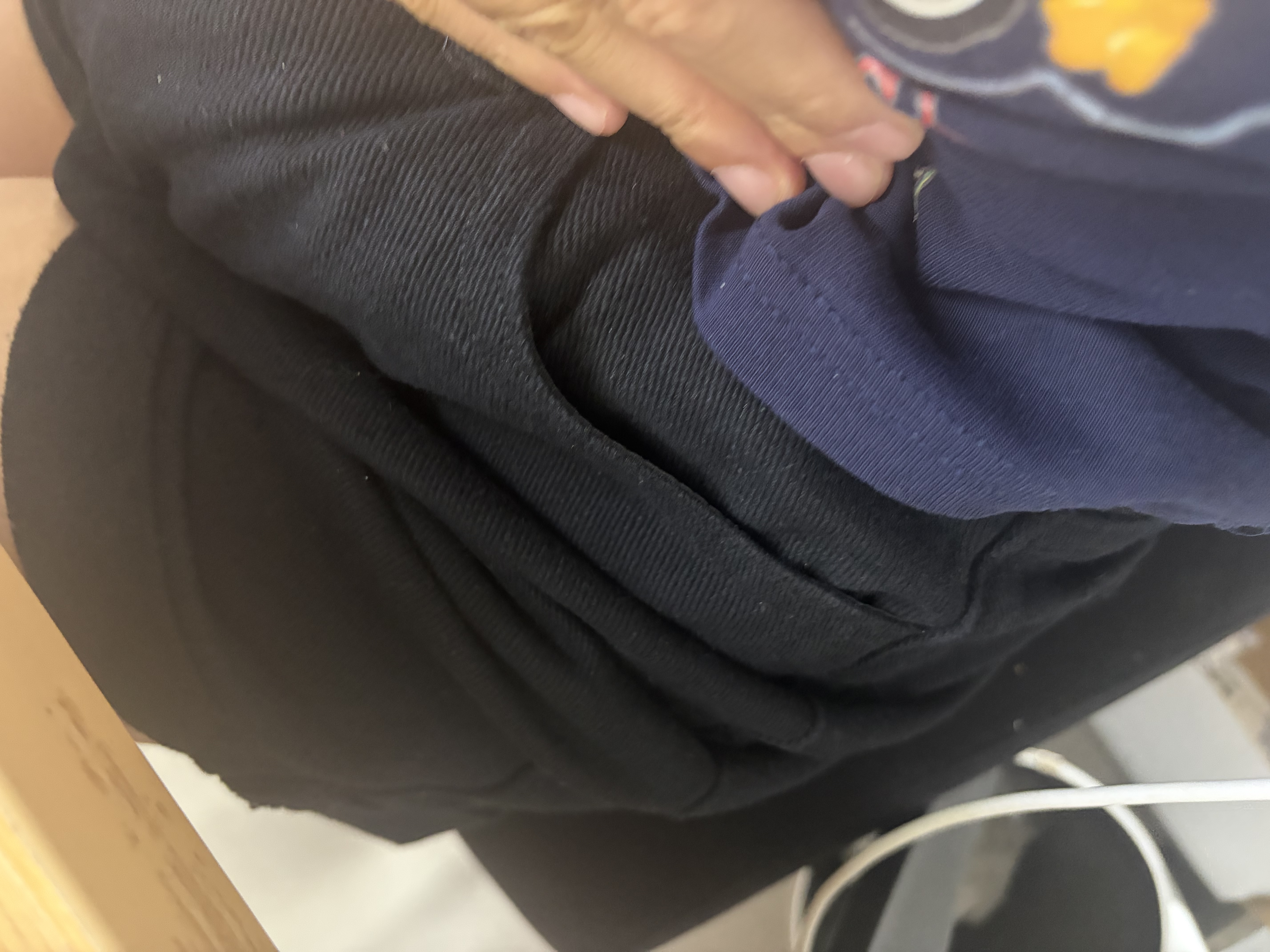 拉夏贝尔冰丝运动短裤女外穿夏季薄款宽松阔腿花苞五分裤子 藏青色 XL 实拍图