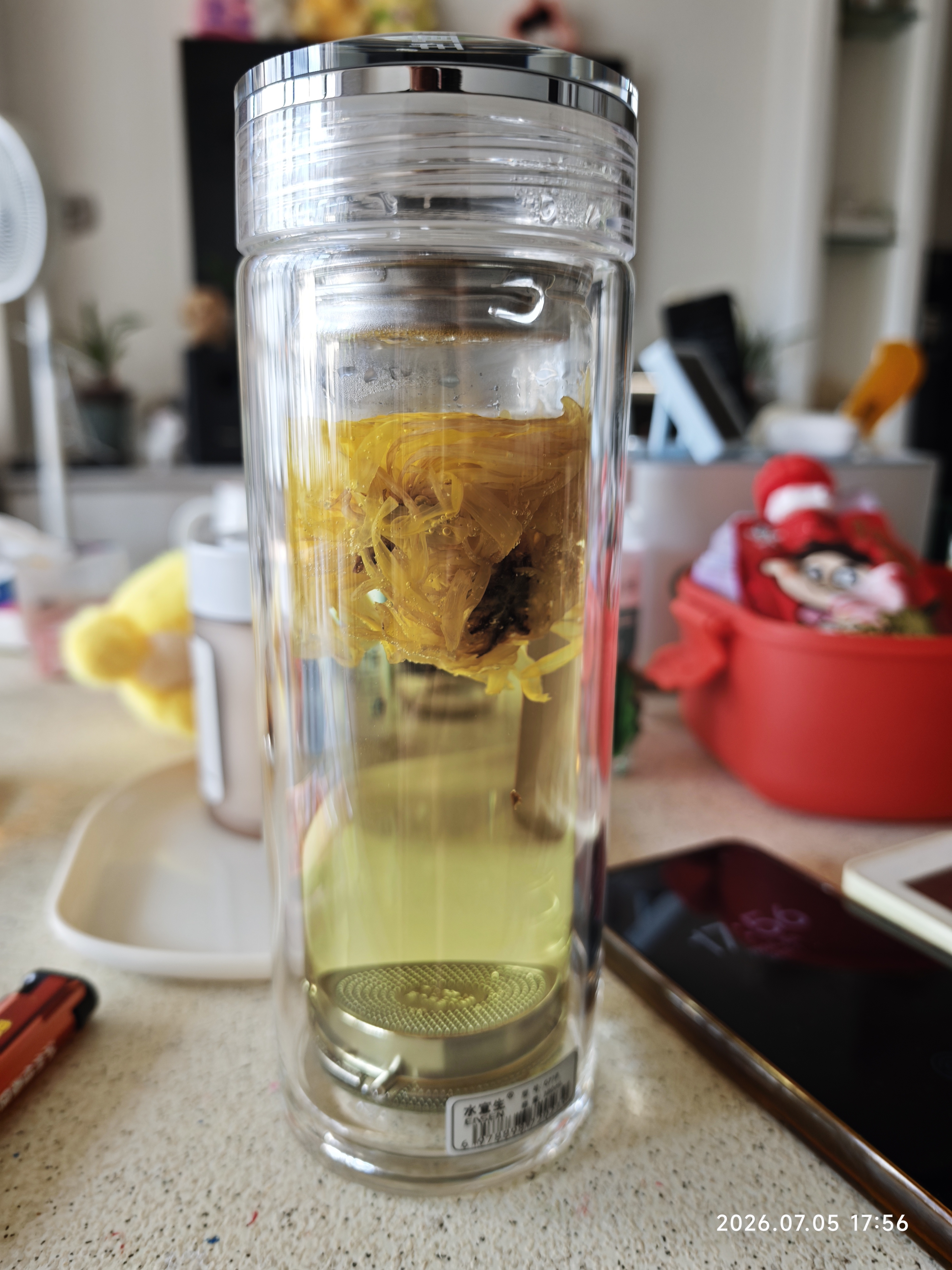 水宜生玻璃杯双层茶杯男士高档水杯弱碱富氢防烫泡茶杯车载商务水晶杯子 礼盒装380ml 实拍图