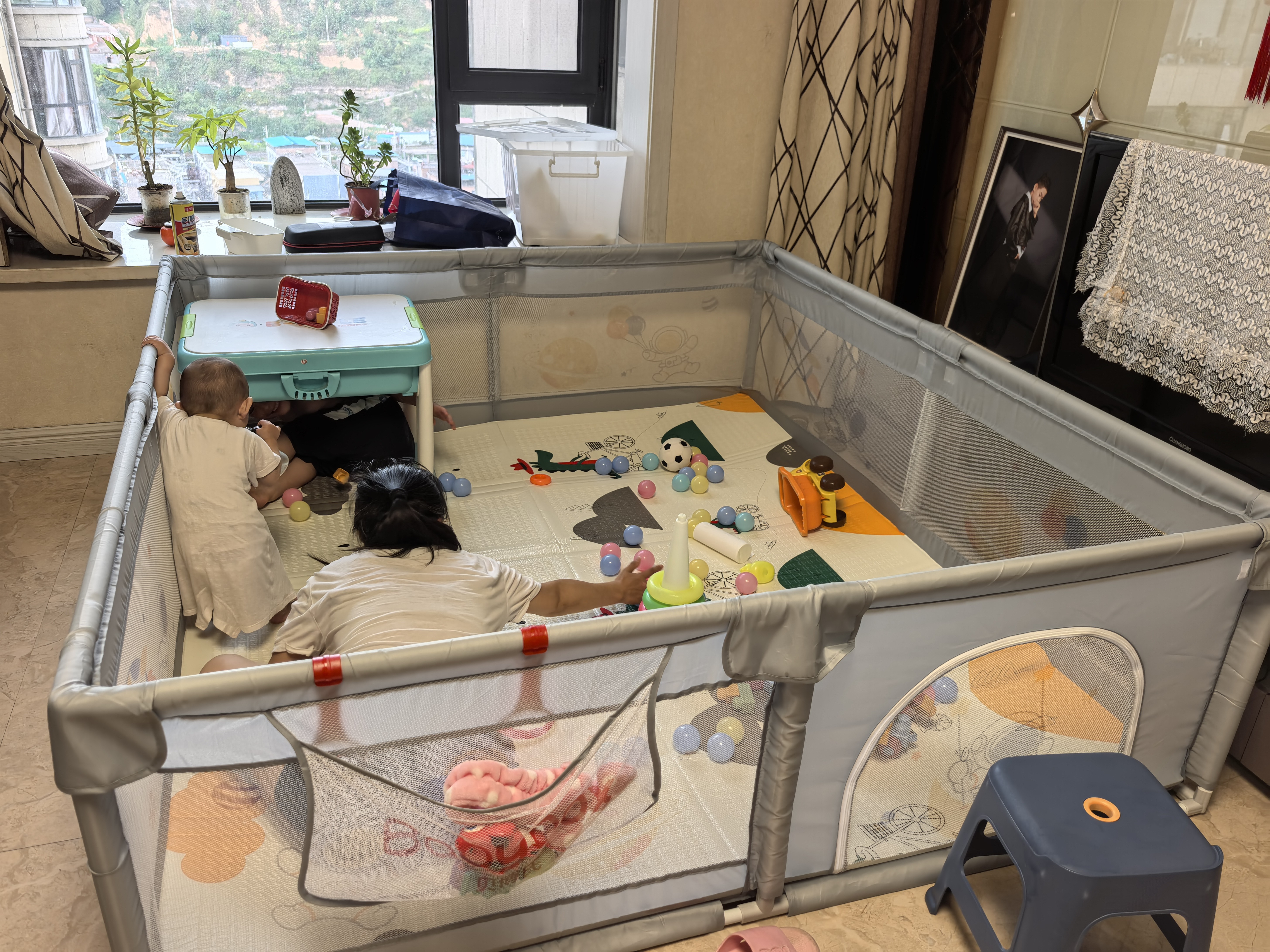 贝博氏babybox爬行垫XPE婴儿宝宝爬爬垫双面加厚地围栏护栏组合 实拍图