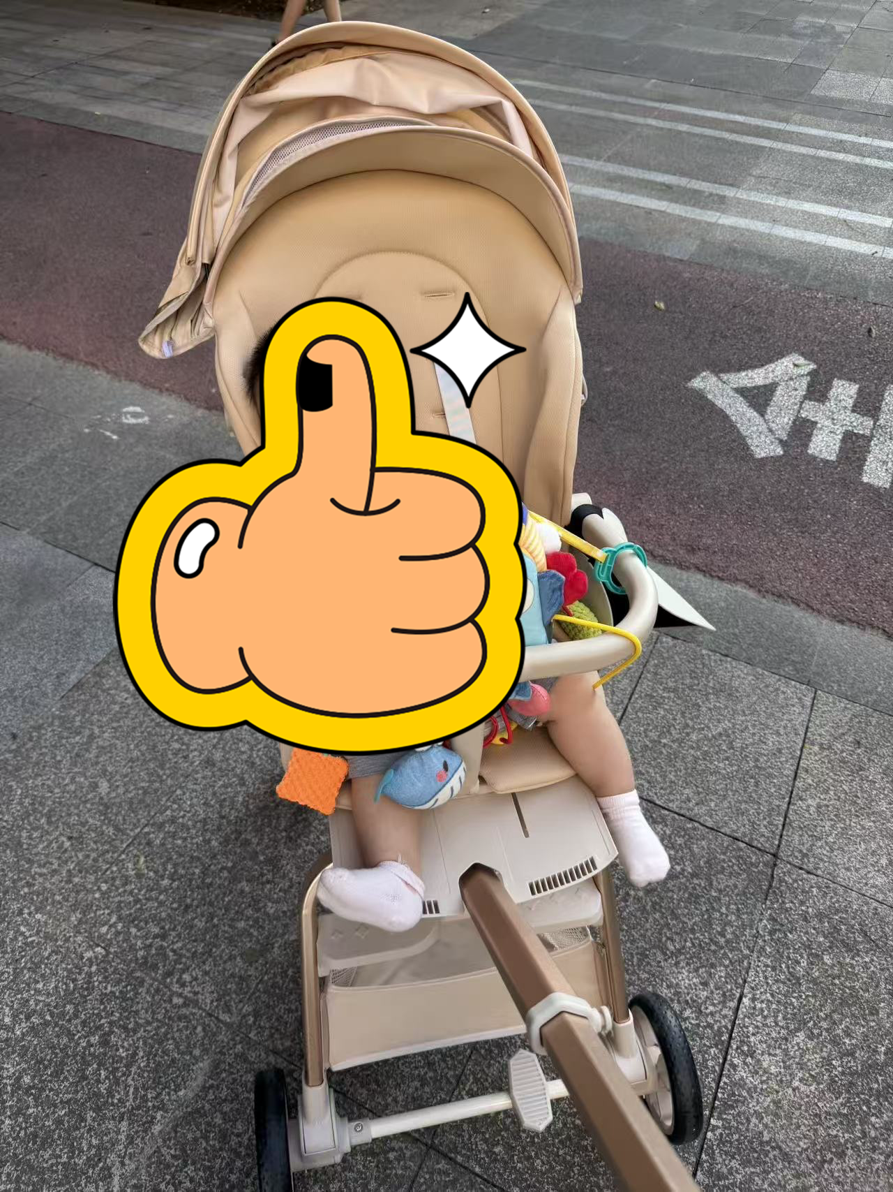 semmook遛娃神器婴儿推车0-6岁用折叠可坐可躺带减震双向高景观溜娃车 香槟金【挡风皮质遮阳棚】【弓形稳固车架】 实拍图