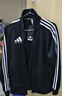 adidas休闲舒适三条纹立领夹克外套男装秋季阿迪达斯官方轻运动 黑色/白（推荐选大一码）   L 实拍图