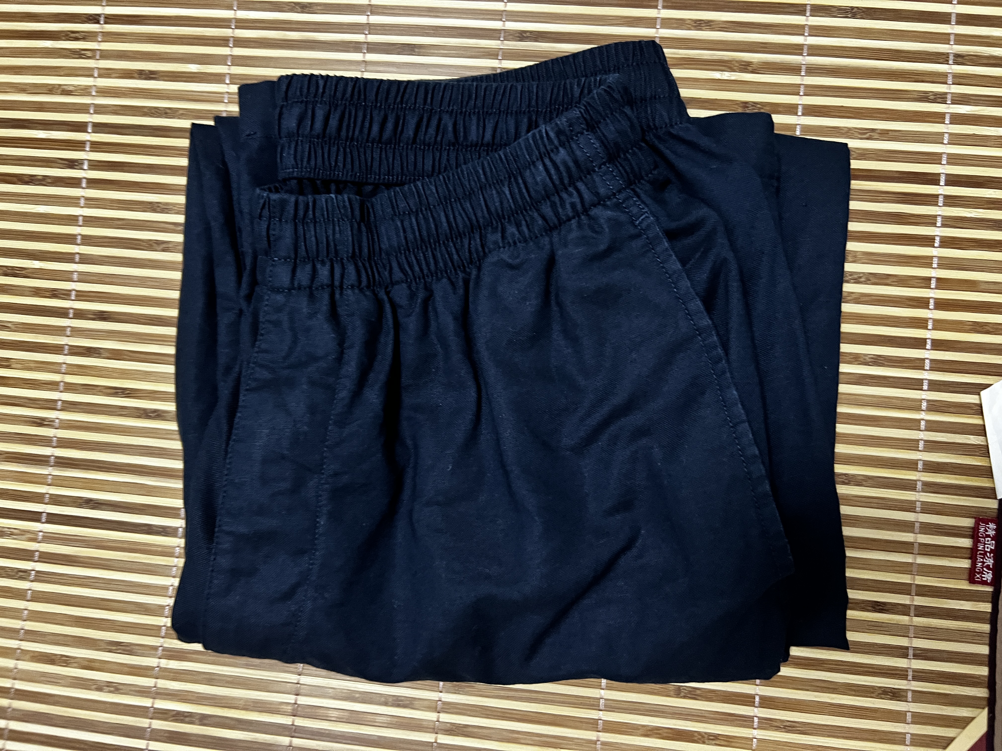 优衣库水洗宽松舒适工装九分裤男装休闲裤起居裤481572 481572/09黑色 S 实拍图