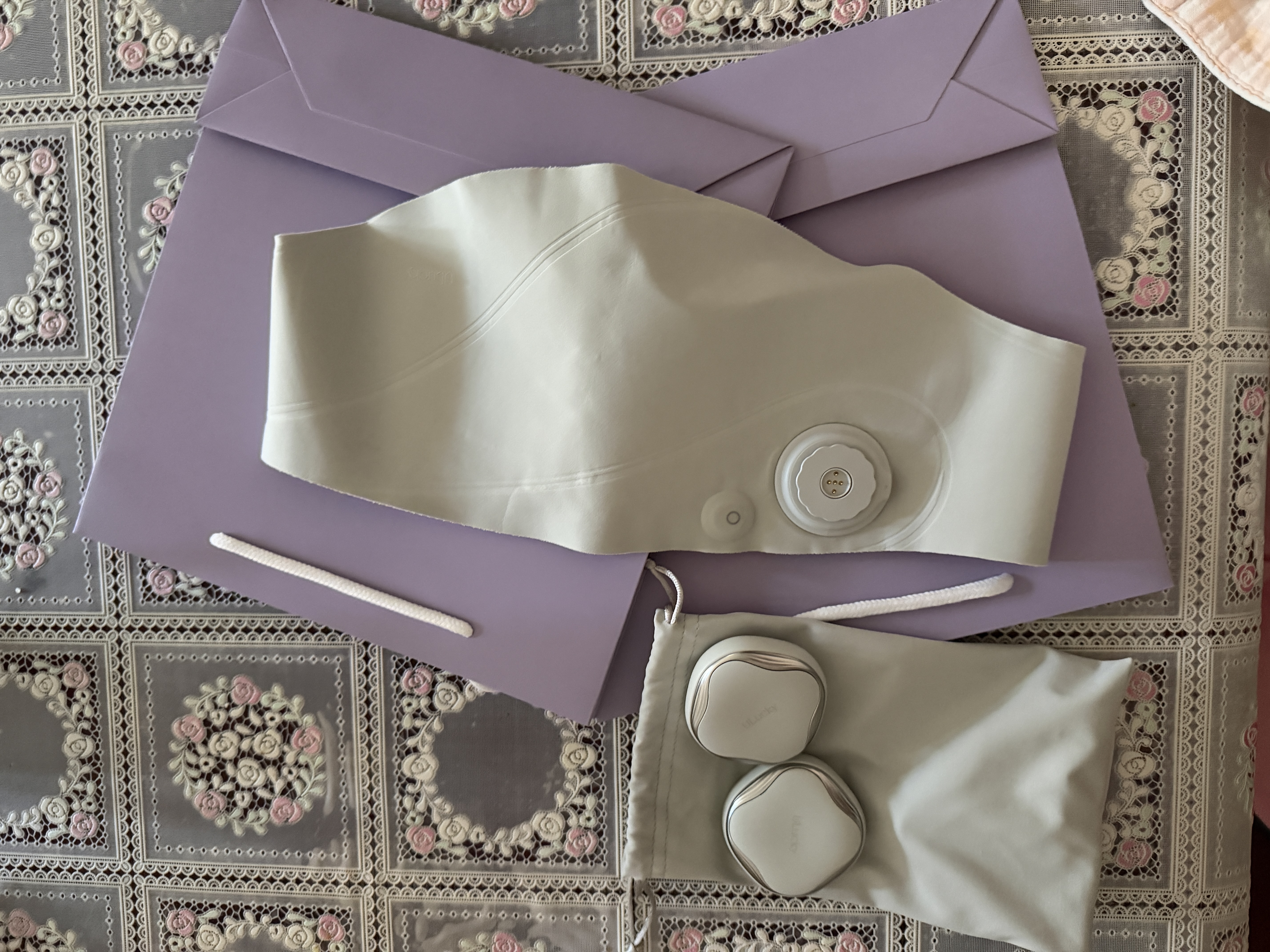 ULucky【章若楠同款灰绷带】暖宫腰带姨妈神器生理期痛经送女友生日礼物 【双充电仓 紫藤灰】游走式热敷 实拍图