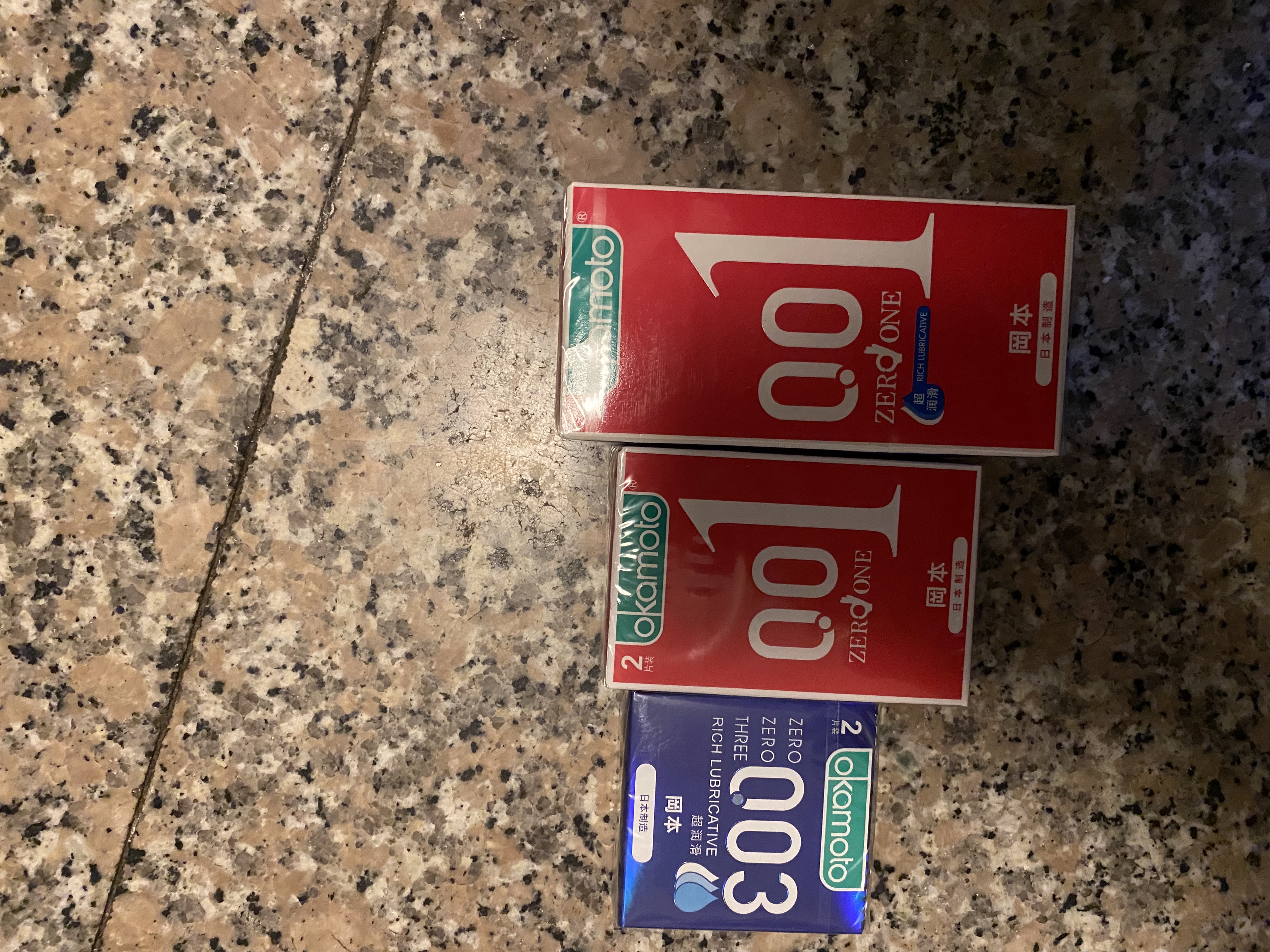 冈本（OKAMOTO）避孕套  组合7片(001超薄2+001超润滑3+003蓝金2)男女用安全套套 实拍图