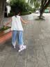 斯威（SWAY）轮滑鞋儿童溜冰鞋男女童初学套装中小学滑轮滑冰旱冰鞋成人直排轮 莫紫八轮全闪+一体支架+大礼包 L (适合12岁-成人)平时鞋码36-41 实拍图