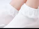 智友伴儿童袜子棉袜女童春秋夏季透气网眼拉丁舞女孩蕾丝花边袜公主短袜 实拍图