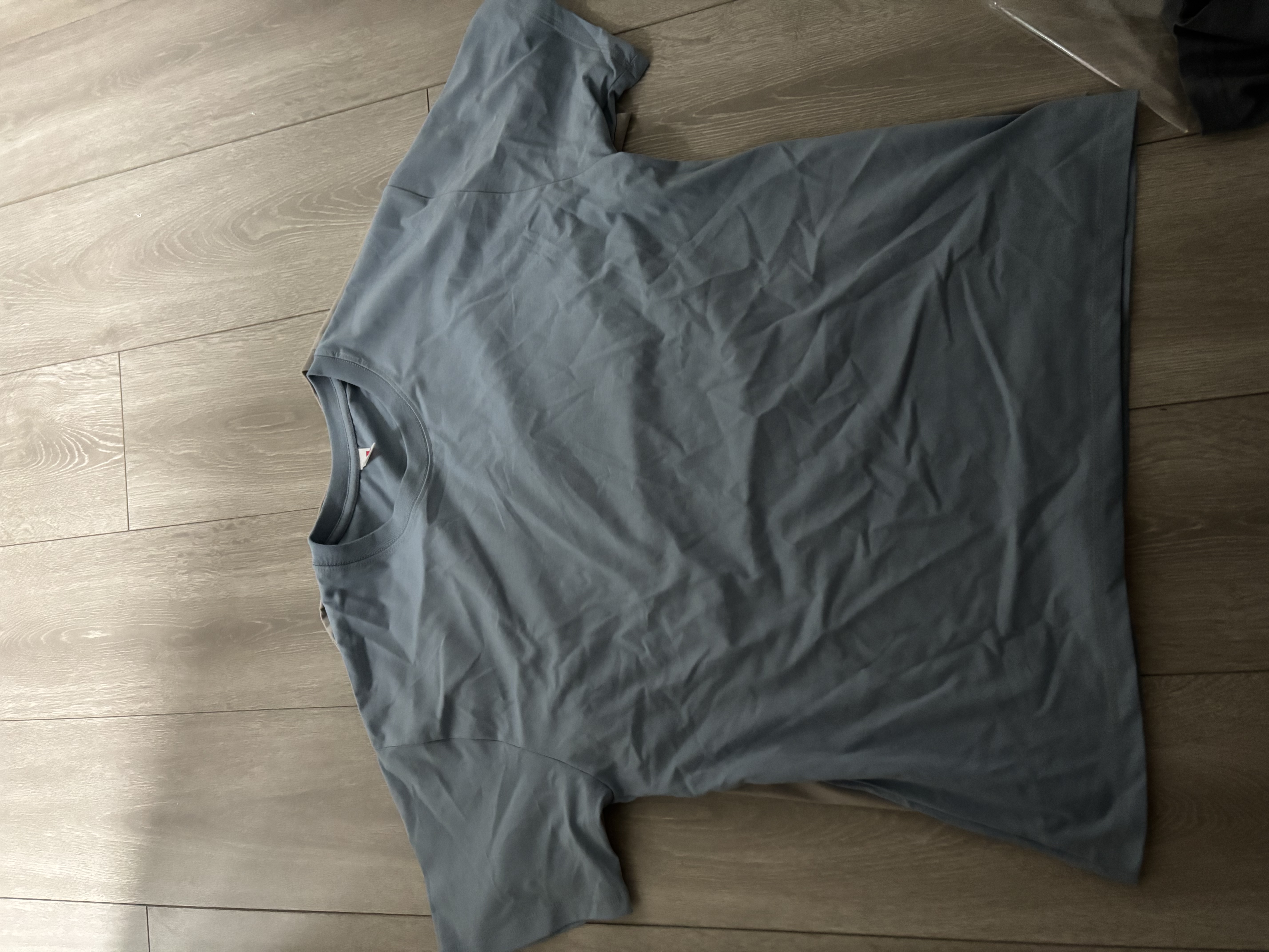 凡客诚品vancl 短袖T恤全棉圆领夏装男女同款 雾霾蓝 2XL （建议150-180斤） 实拍图