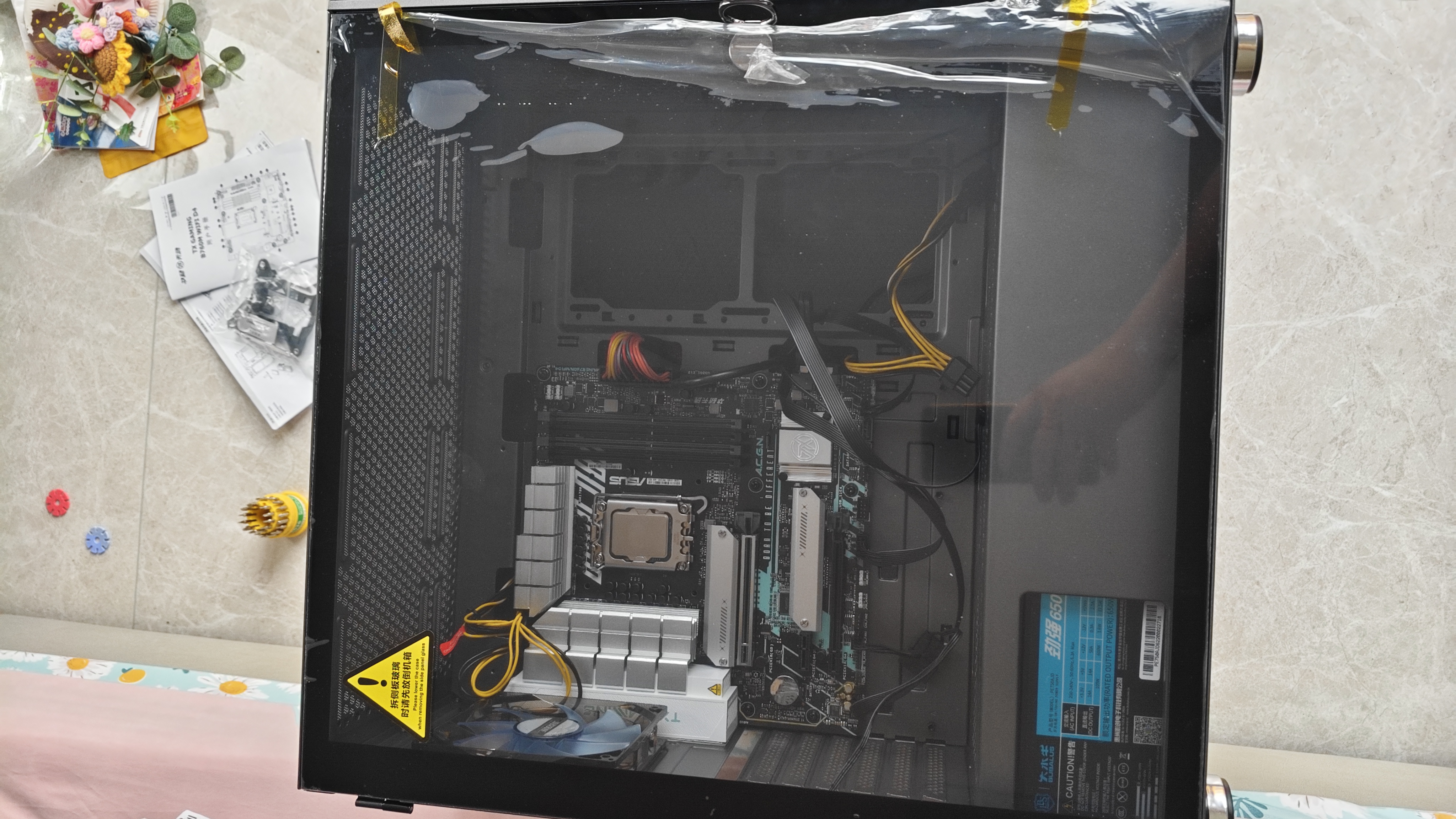 长城（Great Wall）阿基米德9 PRO V2灰色电脑机箱（360水冷/磁吸玻璃翻门/0.8mm厚侧板/5硬盘位/10风扇位/5090显卡） 实拍图