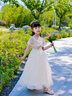 小咔衣浓小女孩公主裙女童花童婚礼蓬蓬纱儿童晚礼服主持人钢琴演出服大童 香槟色长款 130 实拍图