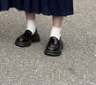 RXXBFB厚底乐福鞋女2026春夏季新款增高女单鞋jk制服配裙子英伦风小皮鞋 亮光黑色 38 (240mm) 实拍图