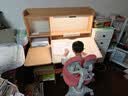 光明园迪灯桌一体儿童学习桌小学生书桌套装可升降写字桌课桌椅悦者120pro 悦者120 pro+V7-2T卡其+蓝椅套 实拍图