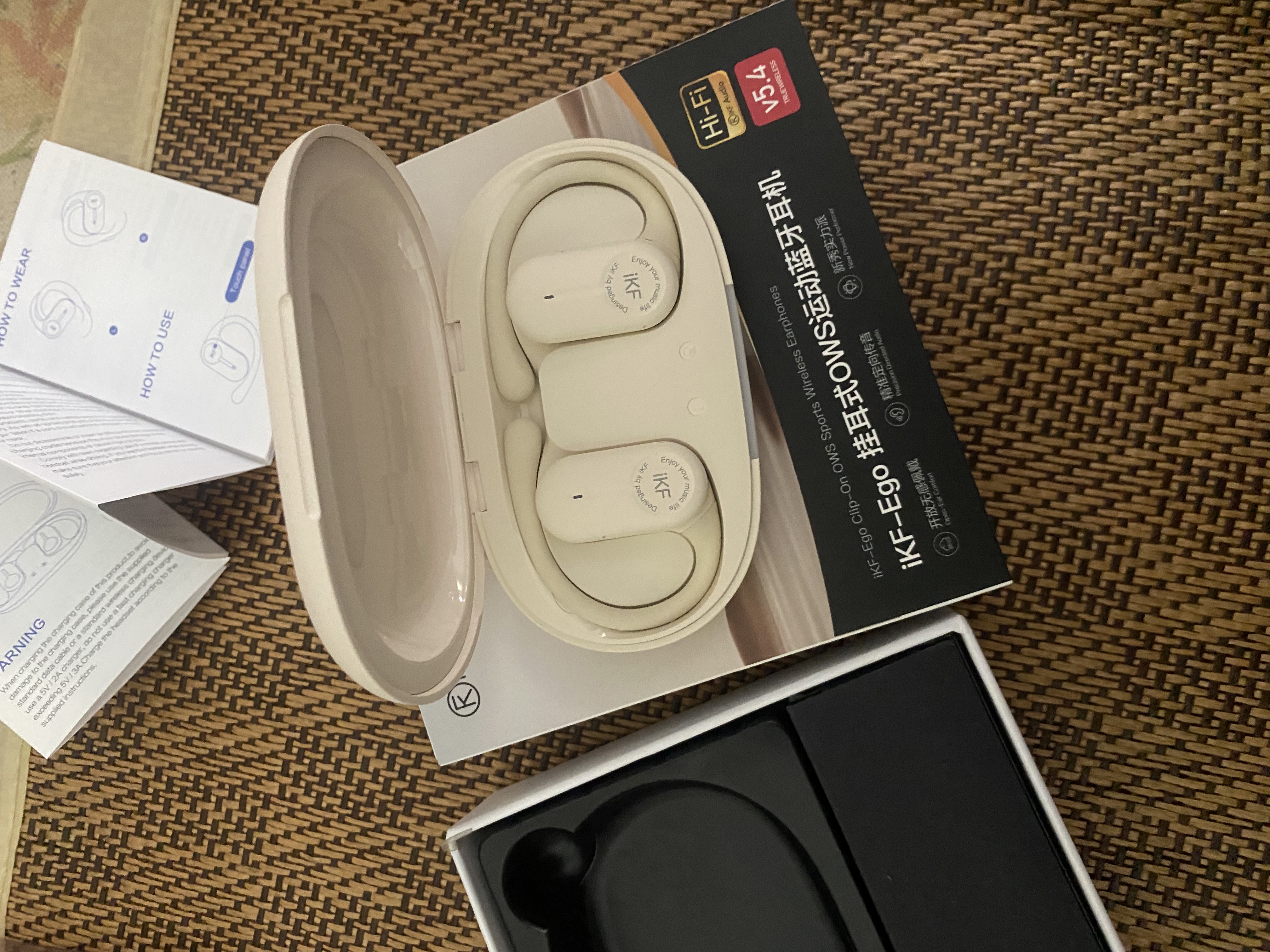 iKF Ego开放式蓝牙耳机无线气传导挂耳式耳机聚声定向传音不入耳高音质运动跑步健身APP智联 云岩白 实拍图