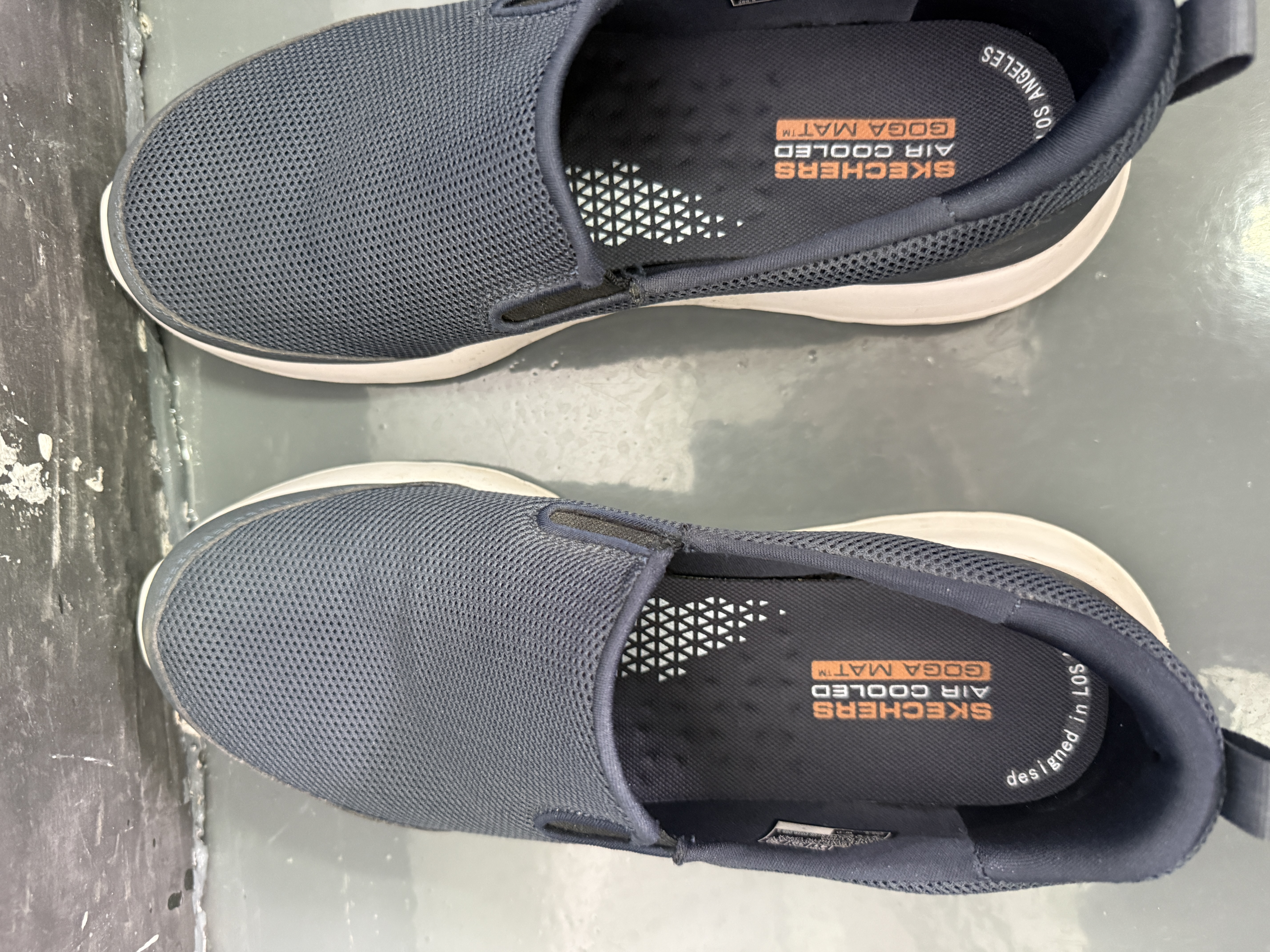 斯凯奇（Skechers）秋季男鞋一脚蹬健步鞋休闲运动鞋缓震懒人鞋软底耐 海军蓝色/NVY 41 实拍图