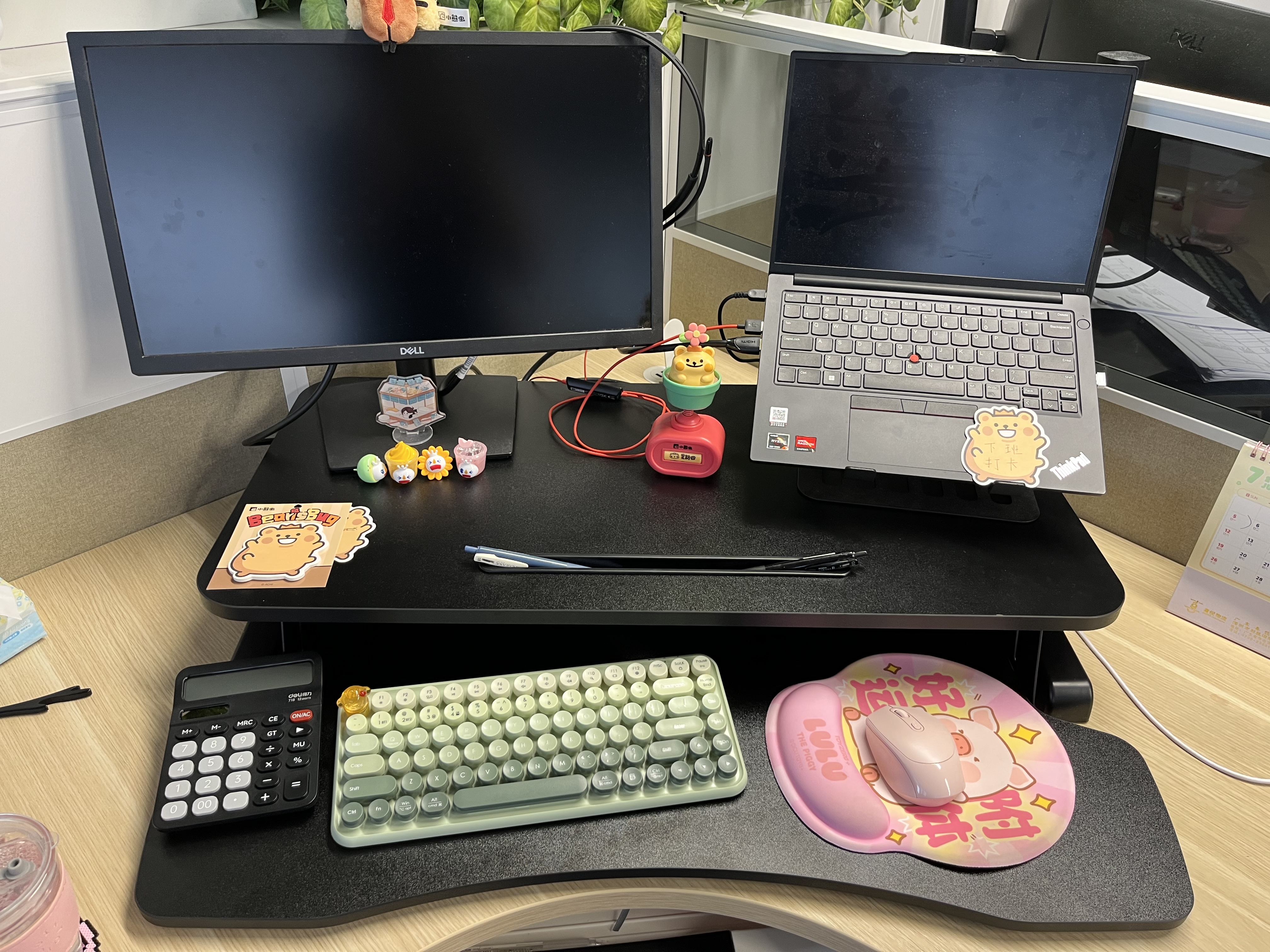 Brateck北弧升降桌电脑桌 站立办公工作升降台子 站立式电脑升降支架D450 实拍图