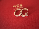 潮宏基 幸运微笑S925银耳环女士银耳圈耳扣送女友生日礼物 预售 白色-单只款 实拍图