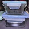 GLASSLOCK 进口耐热钢化玻璃保鲜盒便当饭盒可微波加厚耐摔硅胶圈颜色随机 蓝圈|分隔单品1000ml(无包 实拍图