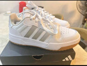 adidas ENTRAP美式校园风运动少年感复古篮球风板鞋男女阿迪达斯 白色/暗银金属/树脂黄   39 实拍图