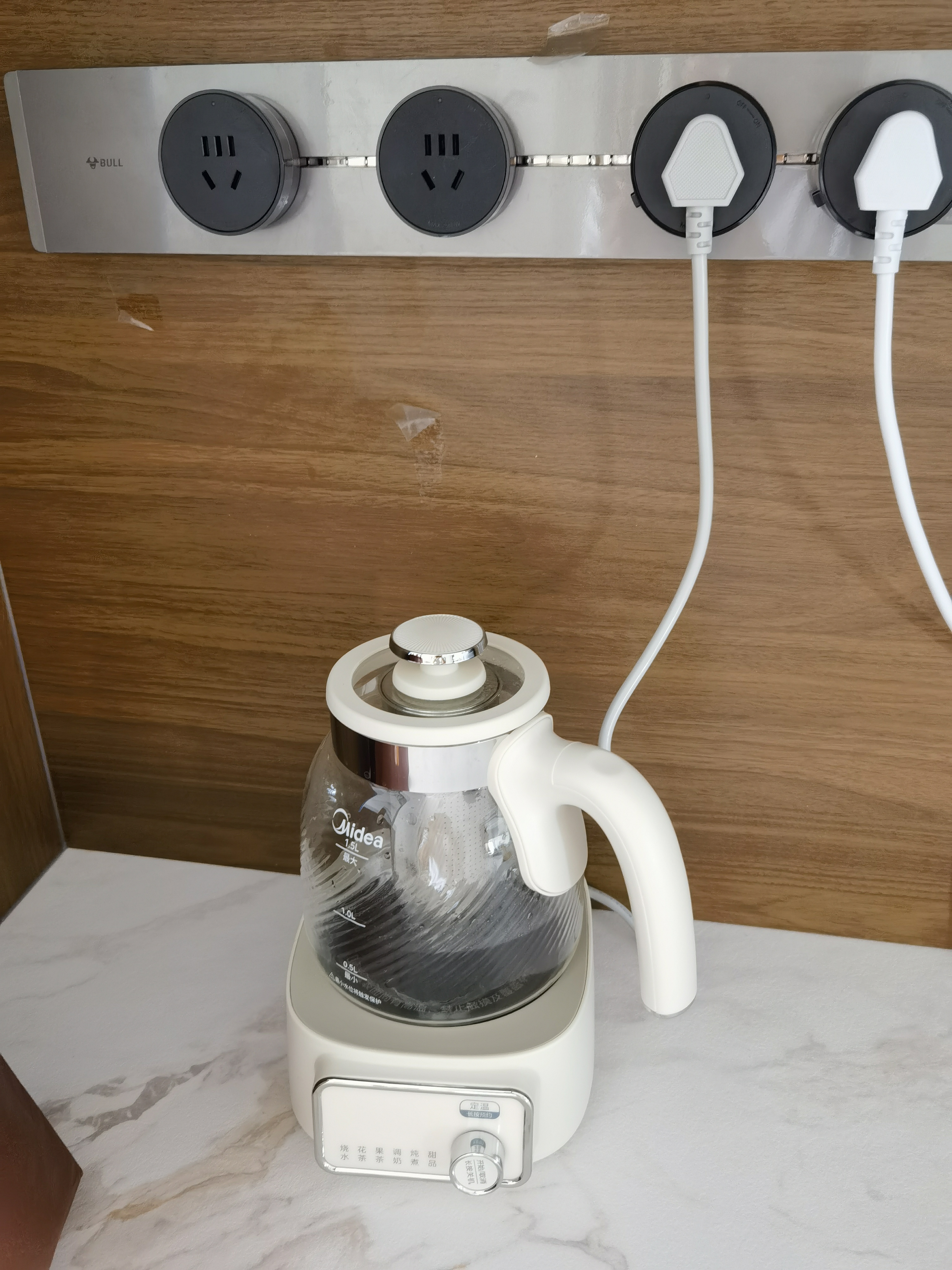 美的（Midea）花漾0胶水全玻璃养生壶多功能煮茶壶母婴烧水壶恒温电热水壶全自动1.5L MK-YS15B303J 实拍图