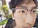 蔡司（ZEISS）镜片纯钛近视眼镜男士超轻半框变色防蓝光辐射斯文可配度数眼镜 【高端钛材+高弹钛腿】黑银 配乐申1.56防蓝光镜片 0-400度 实拍图