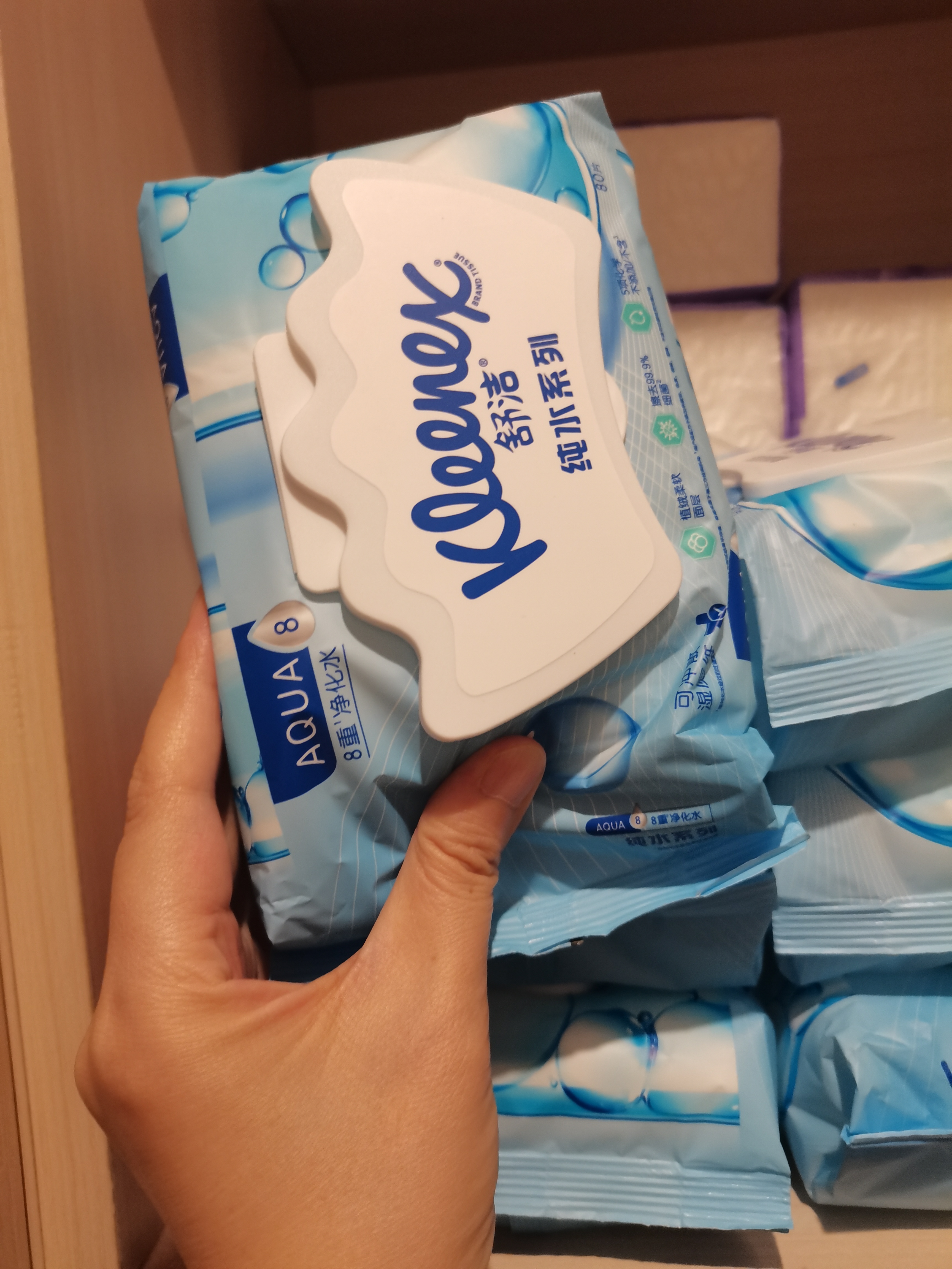 舒洁（Kleenex）湿厕纸家庭装80抽*6包（480抽）洁厕湿巾纯水湿纸巾 实拍图