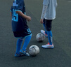 李宁（LI-NING）足球袜儿童长筒袜过膝防滑训练护腿板袜套高筒长袜子男蓝白-S 实拍图