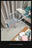 欧润哲 晾衣架落地阳台折叠晒衣架晒被架INS风晾衣杆 白色121cm 实拍图