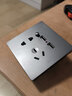 奇胜家用86型暗装5五孔双USB带开关二三插充电带支架CIISUNEL开关电源插座面板 高级灰 实拍图