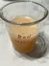 高颜值网红ins风矮款玻璃杯加厚水杯咖啡杯果汁杯冷萃杯子 法文红色印字 340ml 1只 实拍图