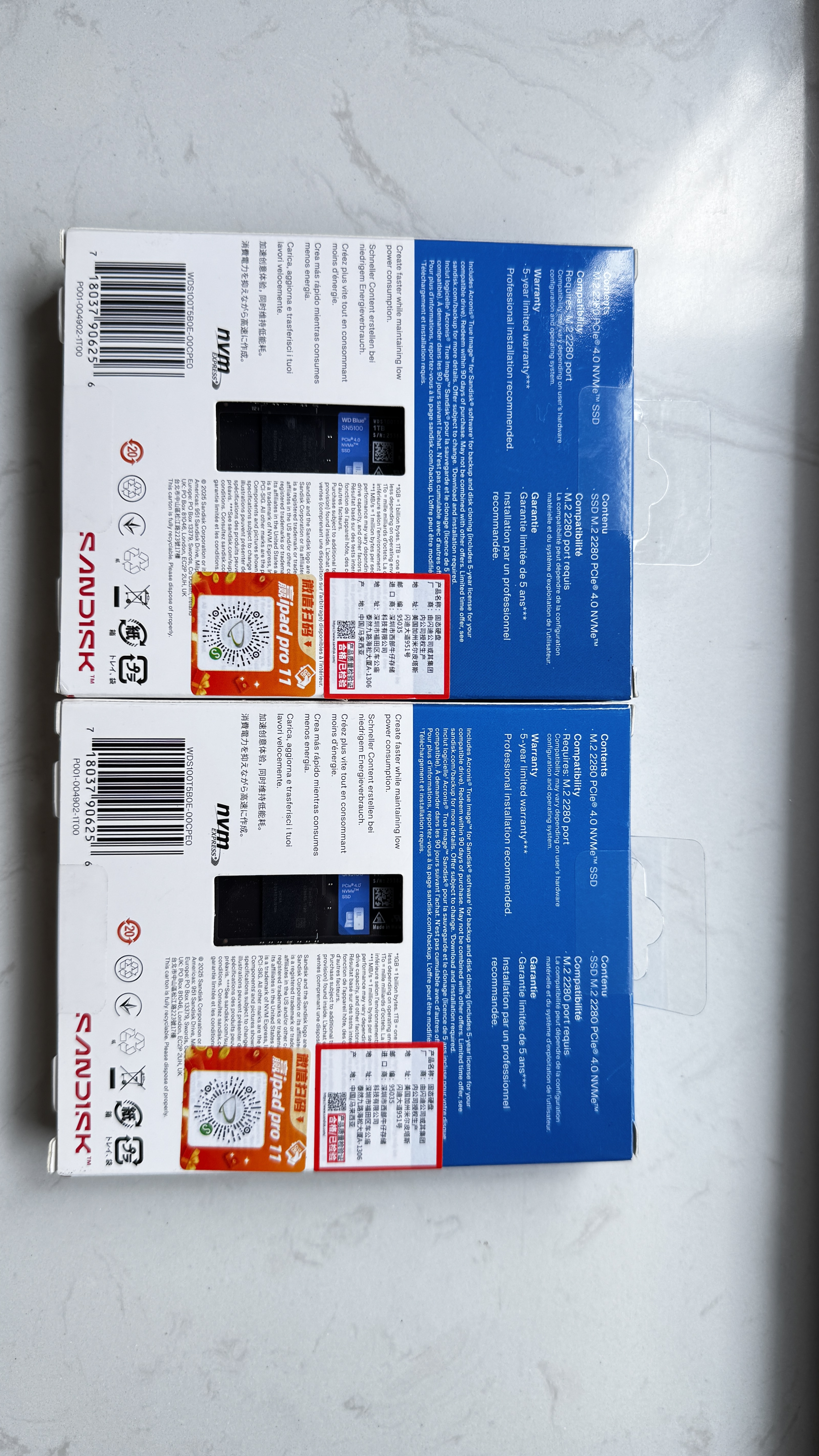 闪迪（SanDisk）ssd固态硬盘 NVMe M.2接口 AI台式机存储 笔记本升级硬盘 原厂颗粒不虚标不掉速 SN5100 | PCle4x4 7100MB/s 大容量 【1TB】 实拍图
