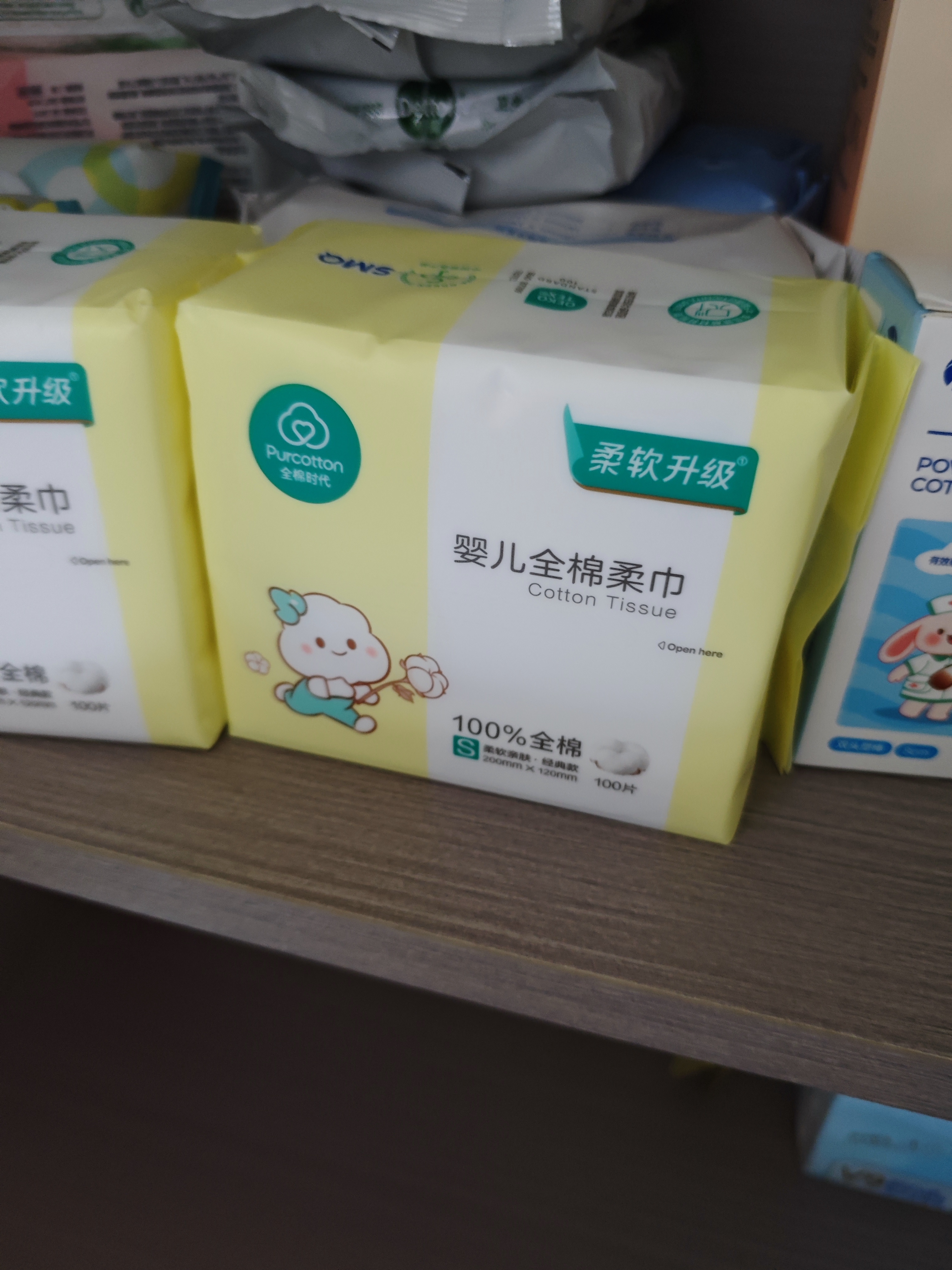 全棉时代【孙颖莎同款】婴儿棉柔巾100%纯棉干湿两用面巾洗脸巾100抽*18包 实拍图