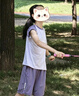左西女童运动套装2026新款儿童凉感防晒休闲透气短袖短裤 紫色 140 实拍图