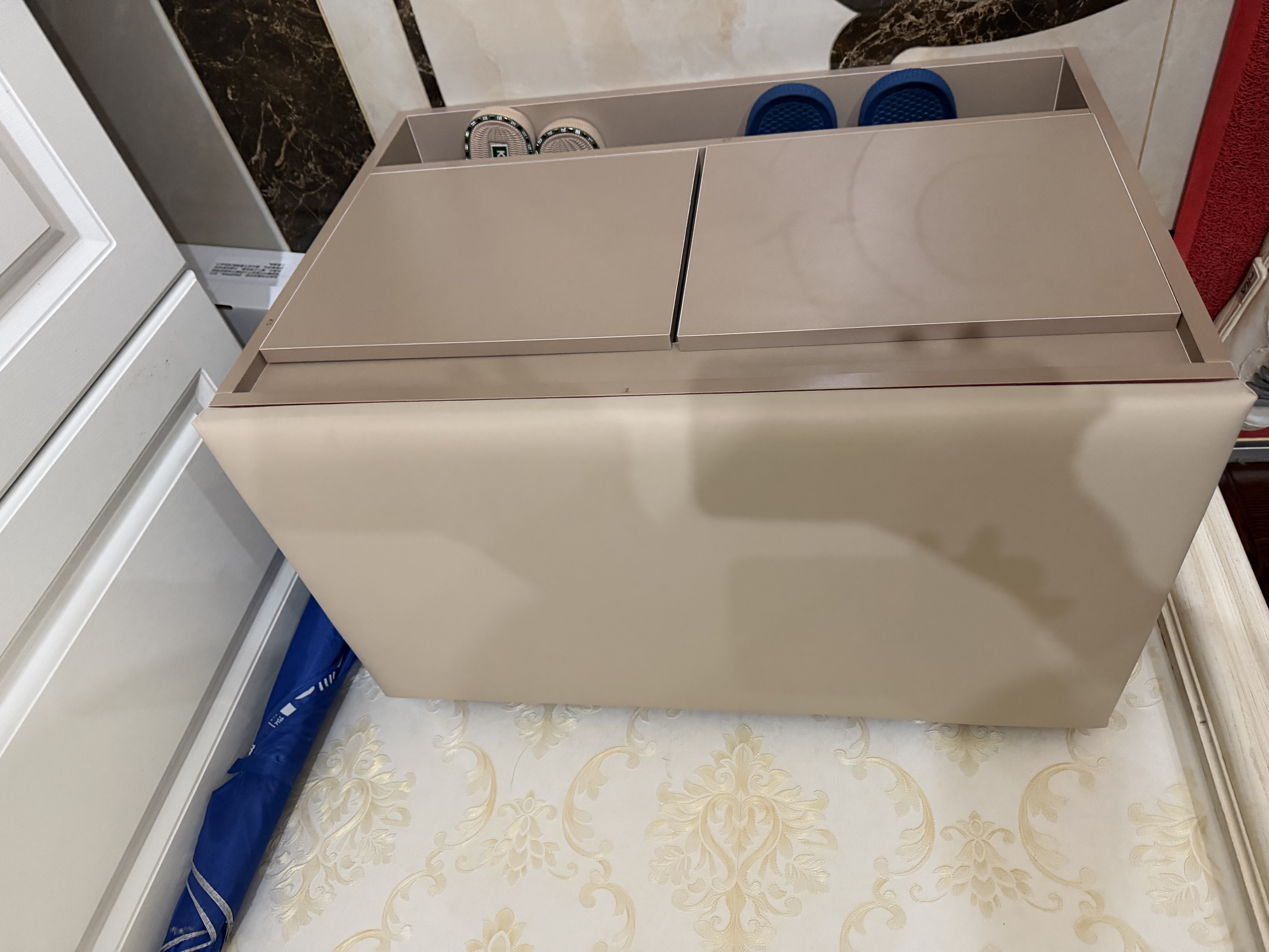尋巧（SPERMEK）鞋柜换鞋凳入户门口感家用坐凳一体轻奢进门玄关鞋架穿鞋凳子可坐 【奶咖色60CM】可放45码 实拍图