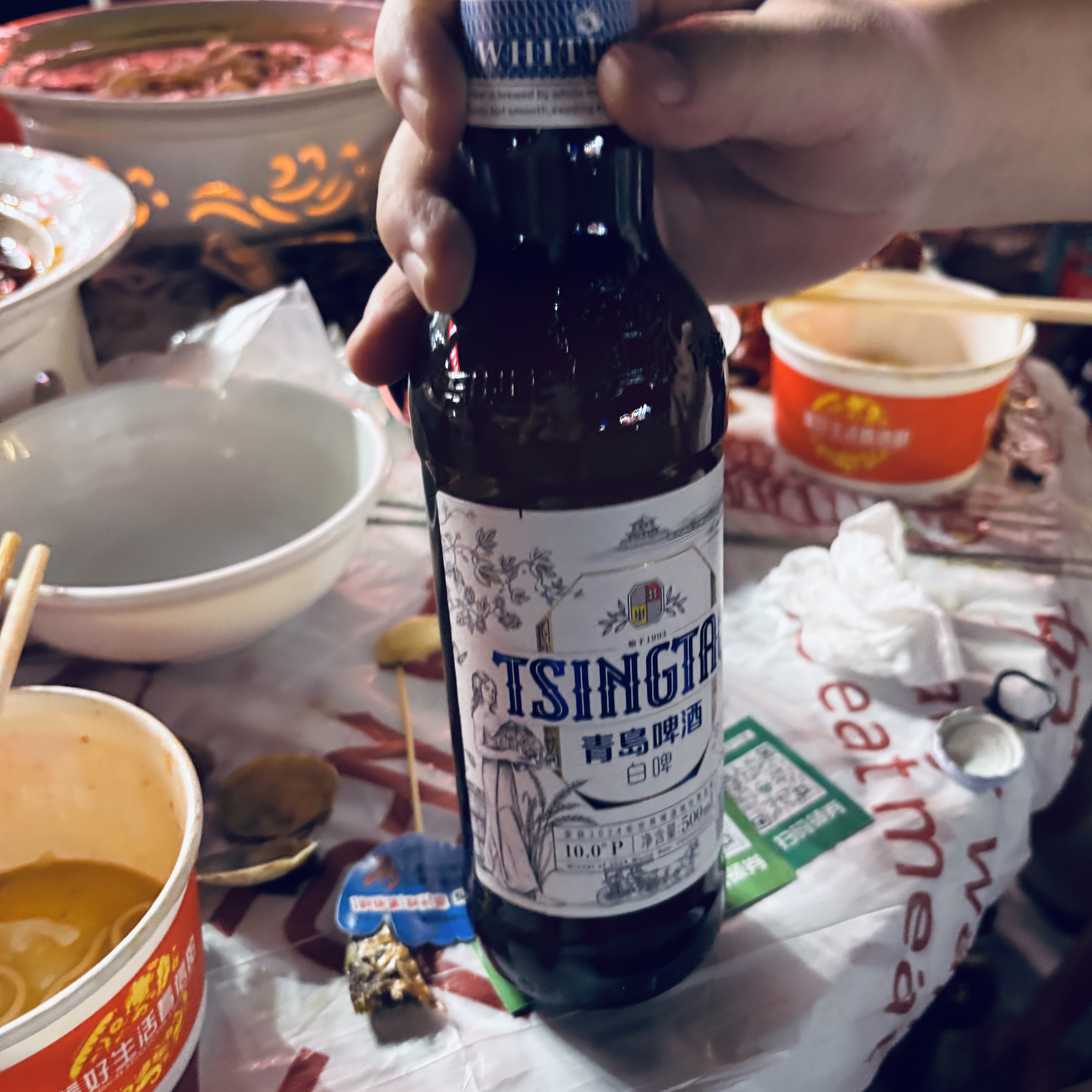 青岛啤酒（TsingTao）精酿白啤全麦原麦汁浓度10°P  500ml*12瓶整箱装 实拍图