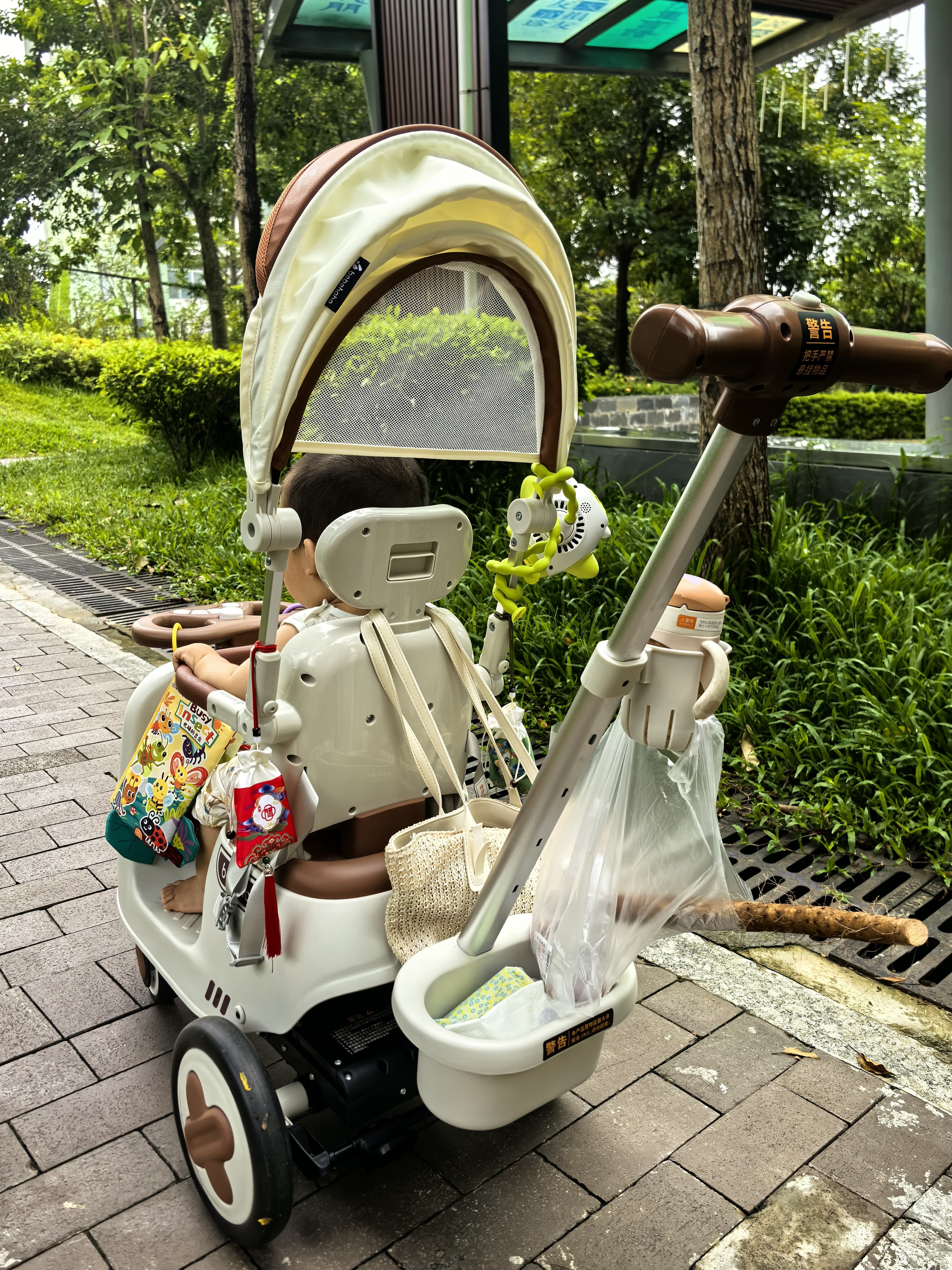 bebehaha摇摇乐婴儿推车摇一摇遛娃神器二合一儿童手推车1-5岁橄榄棕 实拍图
