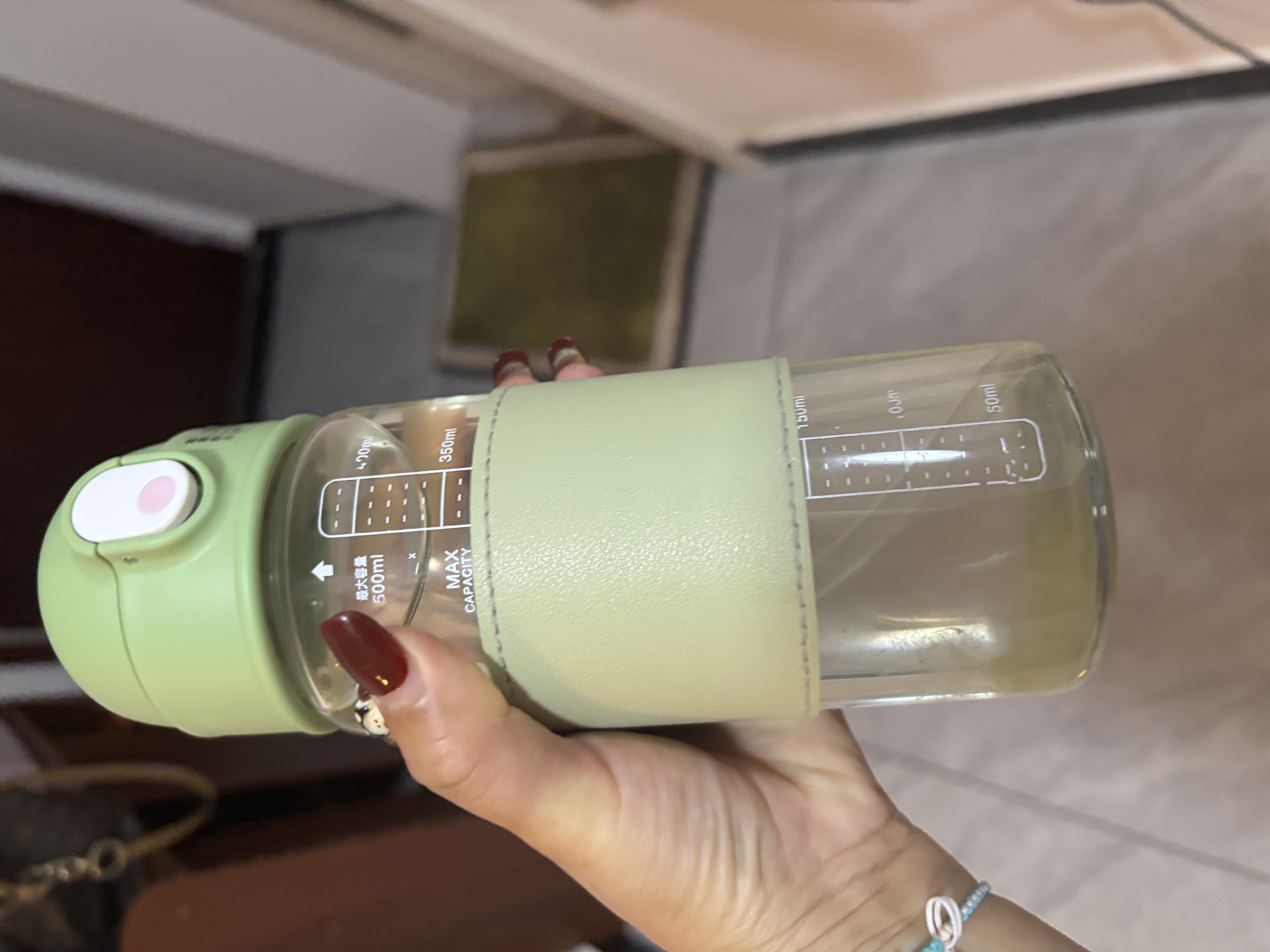 西多米吸管杯产妇孕妇专用玻璃水杯老人卧床带刻度儿童大人躺着喝水杯子 实拍图