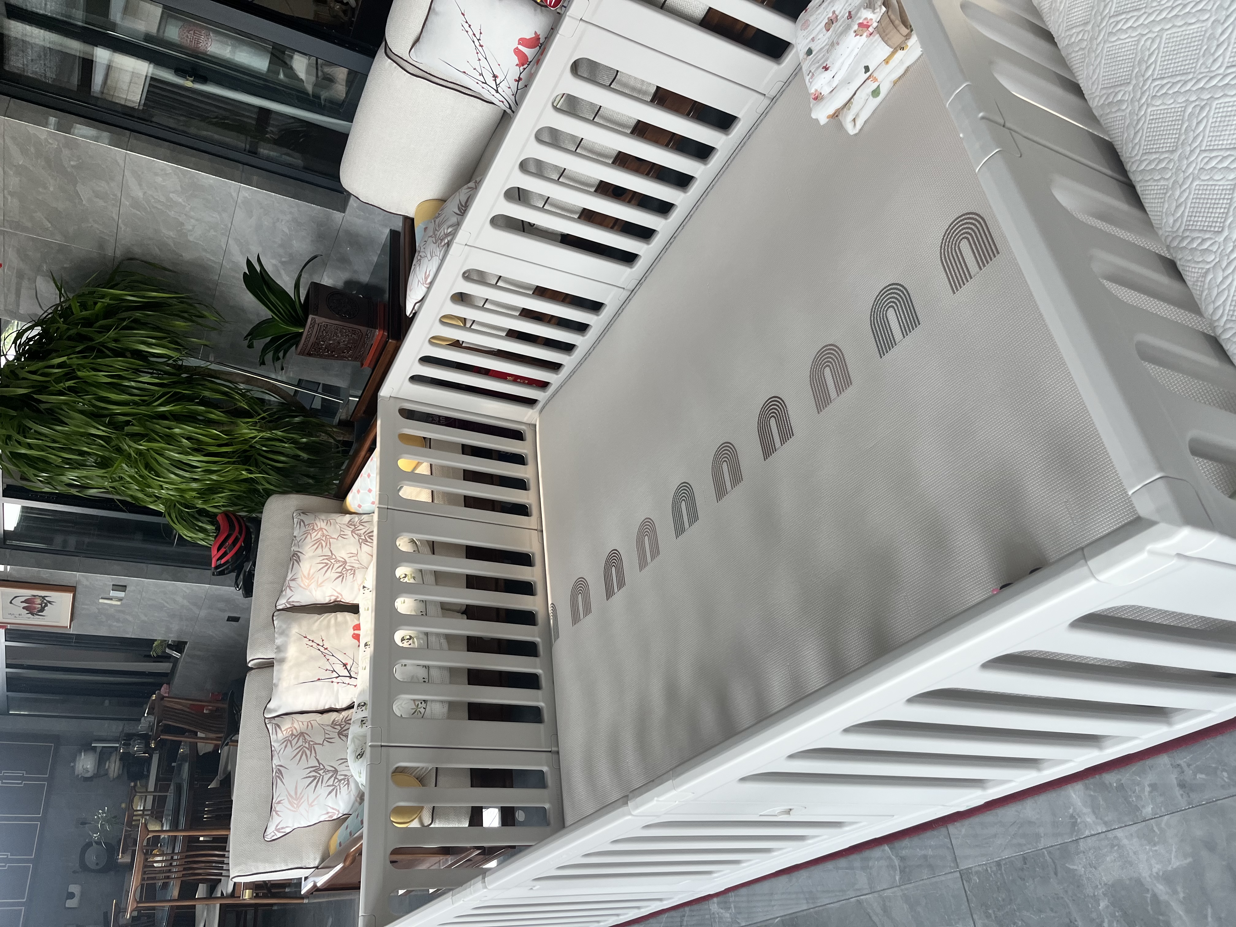 贝易婴儿爬爬垫围栏一体地上宝宝客厅防护栏彩虹帐篷屋180*240+2 实拍图