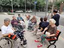 喵喵藤 户外塑木公园椅实木长椅子防腐木操场景区休闲座椅广场休闲椅 （防腐实木）有靠背 长1.2米 实拍图