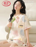 浪莎带胸垫女士睡衣女纯棉短袖短裤全棉抑菌可外穿一公里家居服套装 实拍图