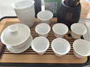 德化羊脂玉白瓷功夫盖碗茶具套装家用轻奢高档办公泡茶壶茶杯送礼 德化白瓷-盖碗10件套 实拍图
